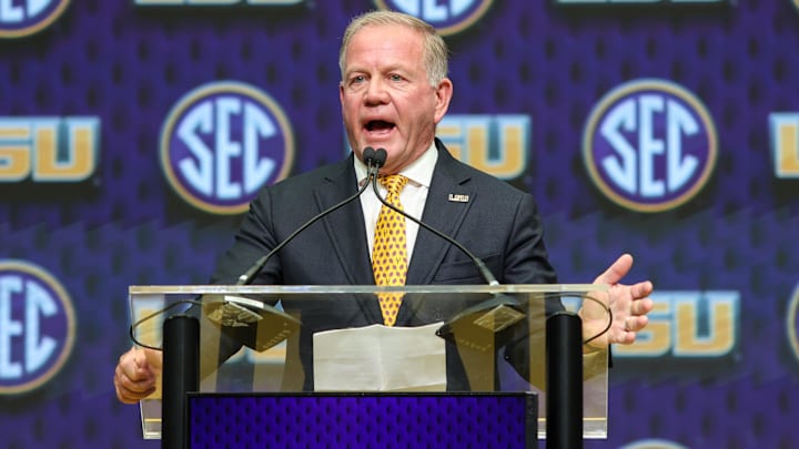 LSU head coach Brian Kelly apologized for lashing out at a reporter over the weekend. 