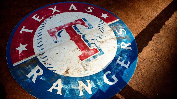 A view of the Texas Rangers logo. A view of the Texas Rangers logo.