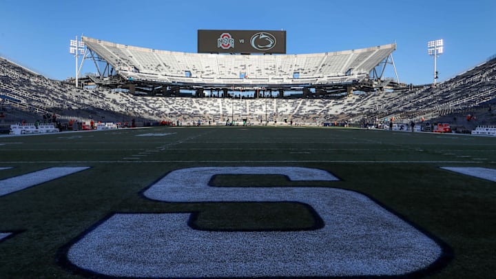 A general view of Beaver Stadium prior to the game between the Ohio State Buckeyes and the Penn State Nittany Lions. A general view of Beaver Stadium prior to the game between the Ohio State Buckeyes and the Penn State Nittany Lions.