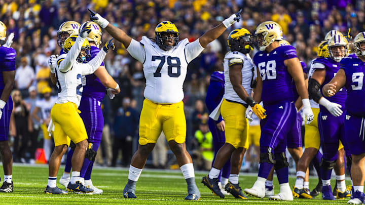 Oct 5, 2024; Seattle, Washington, USA; Michigan Wolverines defensive lineman Kenneth Grant.