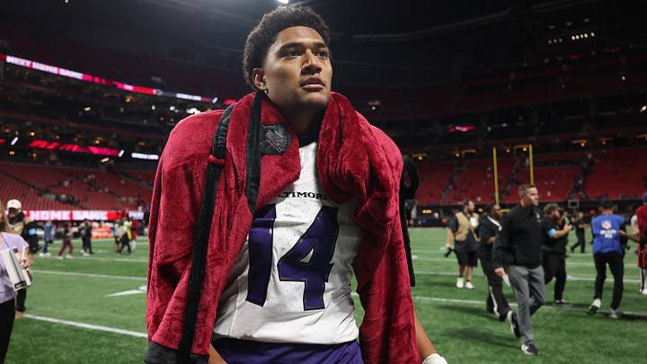 Oct 11, 2026; Atlanta, Georgia, USA; Baltimore Ravens safety Kyle Hamilton (14) celebrates after defeating the Atlanta Falcons in overtime at Mercedes-Benz Stadium. Mandatory Credit: Brett Davis-Imagn Images Oct 11, 2026; Atlanta, Georgia, USA; Baltimore Ravens safety Kyle Hamilton (14) celebrates after defeating the Atlanta Falcons in overtime at Mercedes-Benz Stadium. Mandatory Credit: Brett Davis-Imagn Images
