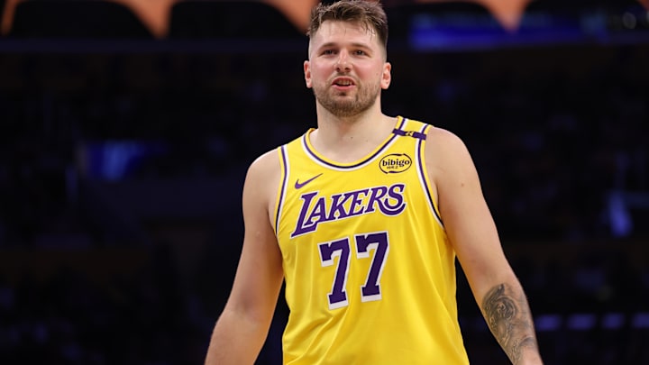 Los Angeles Lakers guard Luka Doncic (77) during the third quarter against the Minnesota Timberwolves at Crypto.com Arena.