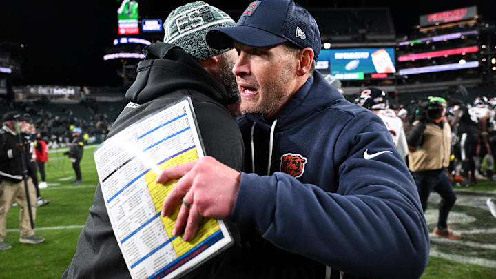 Ben Johnson on the field postgame after the 24-15 victory over the Philadelphia Eagles.