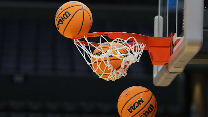 Wilson official Evo NXT game basketballs with March Madness and Elite 8 logo Wilson official Evo NXT game basketballs with March Madness and Elite 8 logo