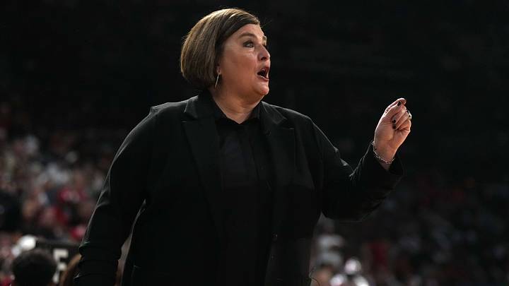 Then-Dallas Wings coach Latricia Trammell  reacts during game one of the 2023 WNBA Semifinals against the Las Vegas Aces at Michelob Ultra Arena. Trammell was recently hired as an assistant coach at Oklahoma.