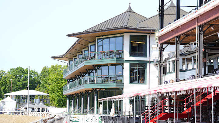 Jun 2, 2025; Saratoga, NY, USA; A general view of the 1863 Club at Saratoga Race Course. Jun 2, 2025; Saratoga, NY, USA; A general view of the 1863 Club at Saratoga Race Course.