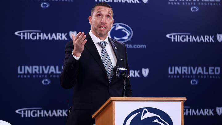 Dec 8, 2025; University Park, PA, USA; Matt Campbell is announced as the Penn State Nittany Lions new head coach during a press conference at the Beaver Stadium Press Room. Mandatory Credit: Matthew O'Haren-Imagn Images Dec 8, 2025; University Park, PA, USA; Matt Campbell is announced as the Penn State Nittany Lions new head coach during a press conference at the Beaver Stadium Press Room. Mandatory Credit: Matthew O'Haren-Imagn Images