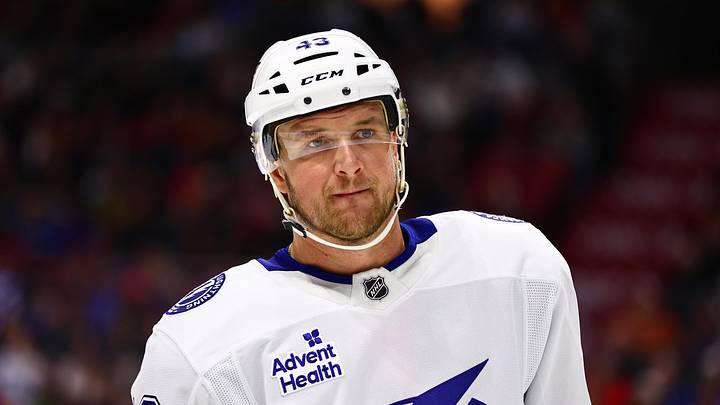 Apr 7, 2026; Ottawa, Ontario, CAN;  Tampa Bay Lightning defenseman Darren Raddysh (43) is seen in a game agains the Ottawa Senators during the first period at Canadian Tire Centre. Mandatory Credit: Keito Newman-Imagn Images

