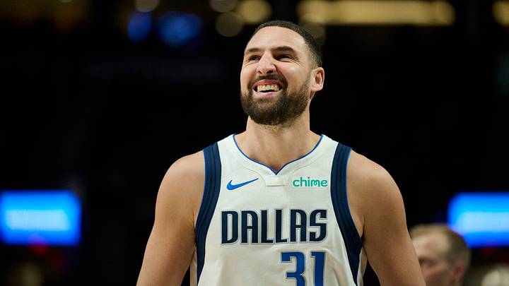 Mar 27, 2026; Portland, Oregon, USA; Dallas Mavericks guard Klay Thompson (31) looks on during the second half against the Portland Trail Blazers at Moda Center. Mandatory Credit: Troy Wayrynen-Imagn Images Mar 27, 2026; Portland, Oregon, USA; Dallas Mavericks guard Klay Thompson (31) looks on during the second half against the Portland Trail Blazers at Moda Center. Mandatory Credit: Troy Wayrynen-Imagn Images