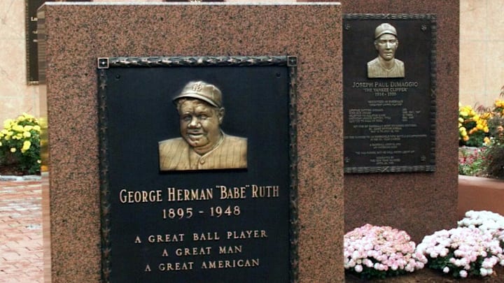 Oct 27, 1999; New York, NY, USA; Monument of Babe Ruth at the monuments in the outfield of Yankee Stadium.  Mandatory Credit: H. Darr Beiser-USA TODAY NETWORK