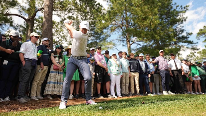 Rory McIlroy surged into the lead on his first nine holes Saturday at the Masters.