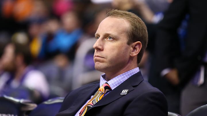 Nov 30, 2018; Phoenix, AZ, USA; Orlando Magic assistant coach Steve Hetzel against the Phoenix Suns at Talking Stick Resort Arena. Mandatory Credit: Mark J. Rebilas-Imagn Images
