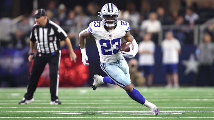 Dallas Cowboys running back Rico Dowdle runs the ball against the Tampa Bay Buccaneers in the second half at AT&T Stadium. Dallas Cowboys running back Rico Dowdle runs the ball against the Tampa Bay Buccaneers in the second half at AT&T Stadium.