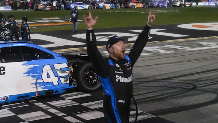 Tyler Reddick took his second consecutive race win in the Autotrader 400 at EchoPark Speedway. Tyler Reddick took his second consecutive race win in the Autotrader 400 at EchoPark Speedway.