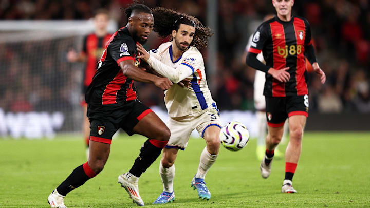 Antoine Semenyo im Zweikampf mit Marc Cucurella