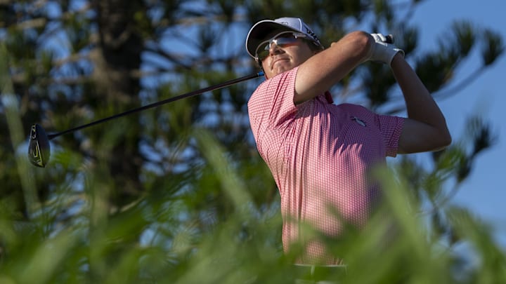 Nico Echavarria, pictured at The Sentry in January, won for the second time on the PGA Tour.