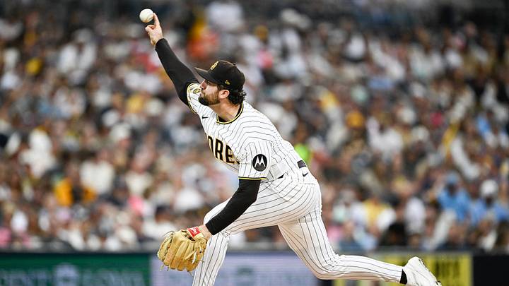 Aug 10, 2026; San Diego, California, USA; San Diego Padres pitcher Casey Mize (32) delivers during the second inning against the Milwaukee Brewers at Petco Park. Mandatory Credit: Denis Poroy-Imagn Images Aug 10, 2026; San Diego, California, USA; San Diego Padres pitcher Casey Mize (32) delivers during the second inning against the Milwaukee Brewers at Petco Park. Mandatory Credit: Denis Poroy-Imagn Images