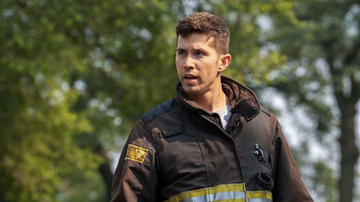 CHICAGO FIRE -- "Kicking Down Doors" Episode 1401 -- Pictured: Brandon Larracuente as Sal Vasquez -- (Photo by: Peter Gordon/NBC)
