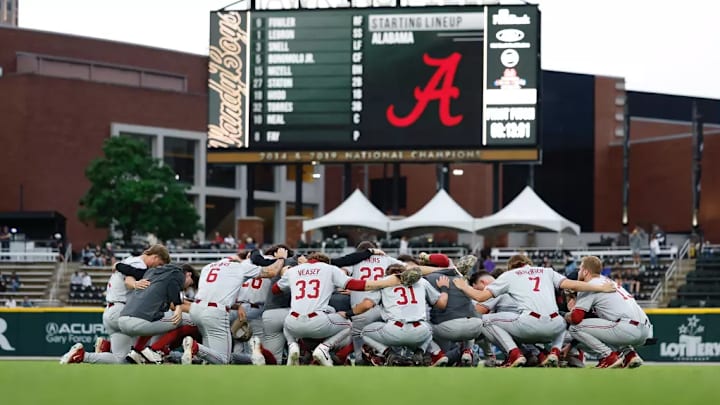 The Alabama baseball team at Hawkins Field.