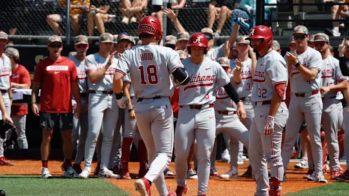 Alabama players in a game against Southern Miss.