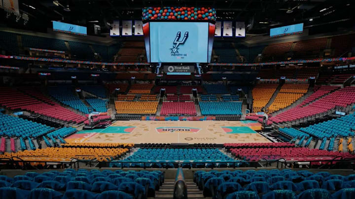 April 17, 2026; San Antonio, Texas, USA; Frost Bank Center pictured ahead of Game 1 of the Western Conference First Round between the San Antonio Spurs and Portland Trail Blazers.