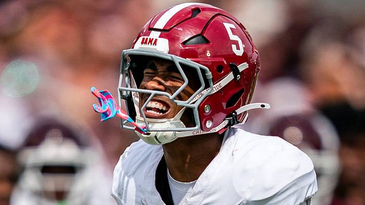 Alabama defensive back Dijon Lee Jr. (5) celebrates during a college football game between Mississippi State and Alabama at Davis Wade Stadium in Starkville, Miss., on Saturday, Oct. 3, 2026. Alabama defeated Mississippi State 56-23. Alabama defensive back Dijon Lee Jr. (5) celebrates during a college football game between Mississippi State and Alabama at Davis Wade Stadium in Starkville, Miss., on Saturday, Oct. 3, 2026. Alabama defeated Mississippi State 56-23.