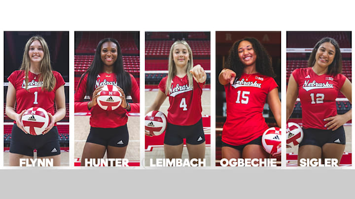Nebraska volleyball's 2025 signing class.