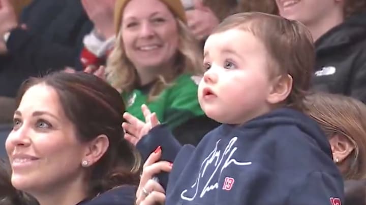 Blue Jackets fans join together to sing happy birthday to Johnny Gaudreau Jr. 
