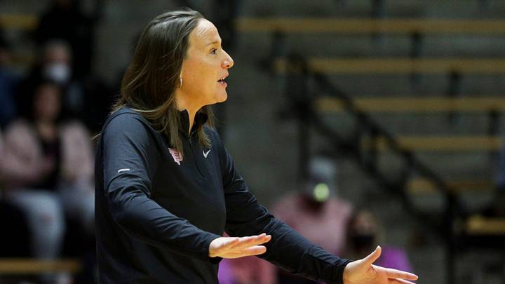 Purdue head coach Katie Gearlds. Purdue head coach Katie Gearlds.