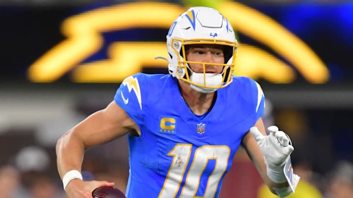 Wearing a padded glove on his broken left hand, Justin Herbert endured seven sacks while leading the Chargers to a 22-19 win on Monday Night Football. Wearing a padded glove on his broken left hand, Justin Herbert endured seven sacks while leading the Chargers to a 22-19 win on Monday Night Football.