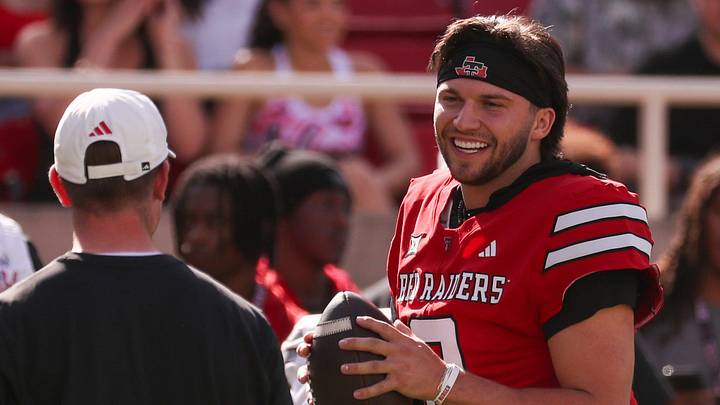 Texas Tech's Brendan Sorsby goes through warmups before the spring football game, Friday, April 17, 2026, at Jones AT&T Stadium. Texas Tech's Brendan Sorsby goes through warmups before the spring football game, Friday, April 17, 2026, at Jones AT&T Stadium.