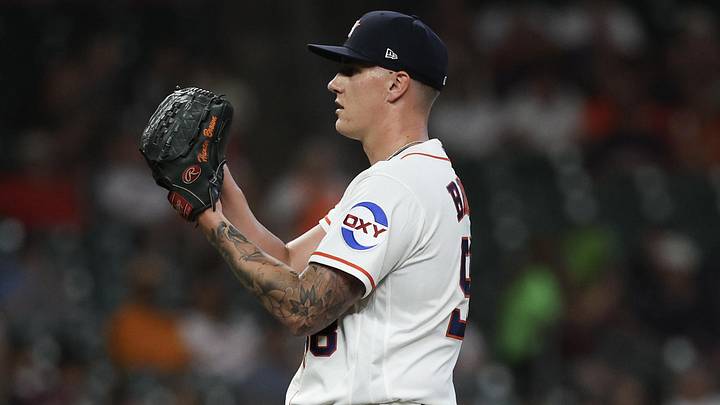 Houston Astros starting pitcher Hunter Brown (58) pitches at Daikin Park. Houston Astros starting pitcher Hunter Brown (58) pitches at Daikin Park.