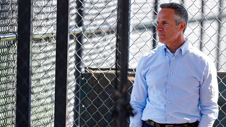 Detroit Tigers chairman and CEO Chris Ilitch watches practice during spring training at TigerTown in Lakeland, Fla. on Tuesday, Feb. 20, 2024. Detroit Tigers chairman and CEO Chris Ilitch watches practice during spring training at TigerTown in Lakeland, Fla. on Tuesday, Feb. 20, 2024.