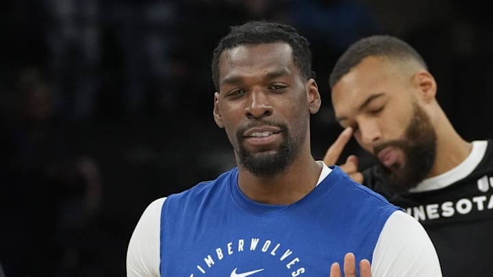 Mar 21, 2025; Minneapolis, Minnesota, USA; Minnesota Timberwolves center Naz Reid (11) prepares to play the New Orleans Pelicans before the game at Target Center. Mandatory Credit: Bruce Kluckhohn-Imagn Images
