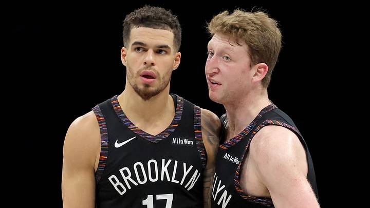 Jan 9, 2026; Brooklyn, New York, USA; Brooklyn Nets forward Michael Porter Jr. (17) talks to forward Danny Wolf (2) during the fourth quarter against the Los Angeles Clippers at Barclays Center. Mandatory Credit: Brad Penner-Imagn Images Jan 9, 2026; Brooklyn, New York, USA; Brooklyn Nets forward Michael Porter Jr. (17) talks to forward Danny Wolf (2) during the fourth quarter against the Los Angeles Clippers at Barclays Center. Mandatory Credit: Brad Penner-Imagn Images