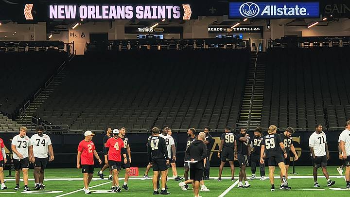 Saints enter the Superdome for their walk through Saints enter the Superdome for their walk through