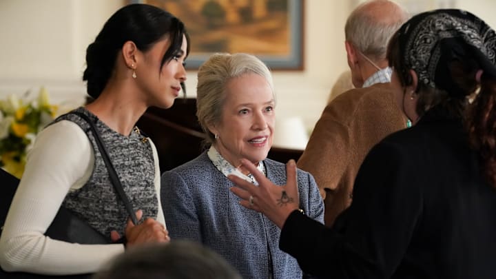 Pictured (L-R): Leah Lewis as “Sarah Franklin” and Kathy Bates as “Madeline" in Matlock season 1