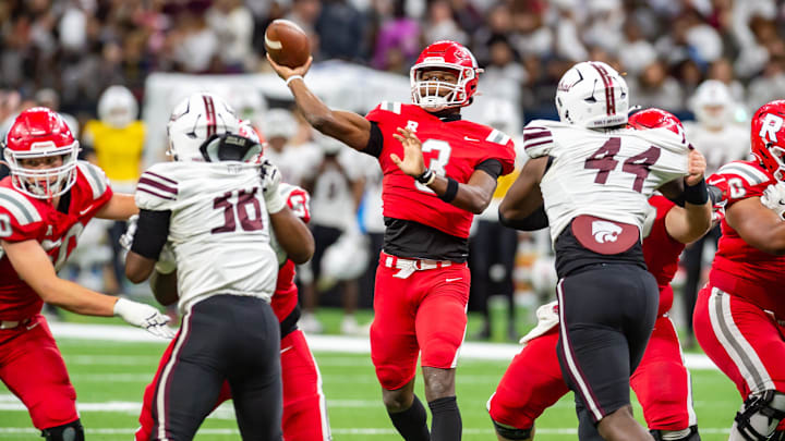 Quarterback for Ruston takes on Central in the LHSAA Div I State Football Championship game in the Caesars Superdome.