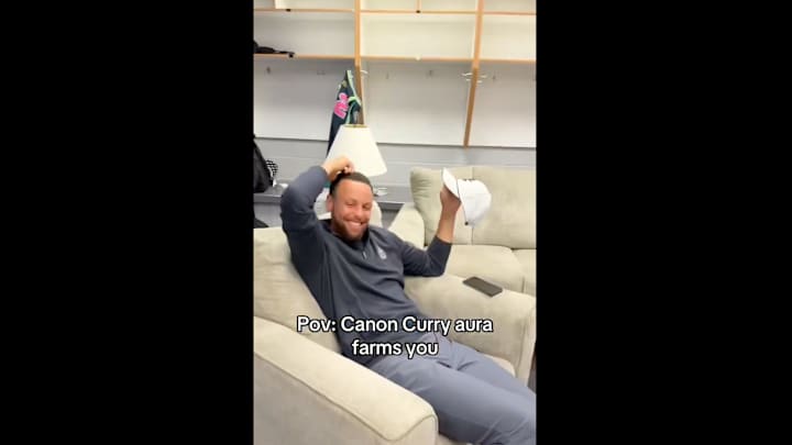 Steph Curry reacts to his son in a video from thejrhmedia/IG.