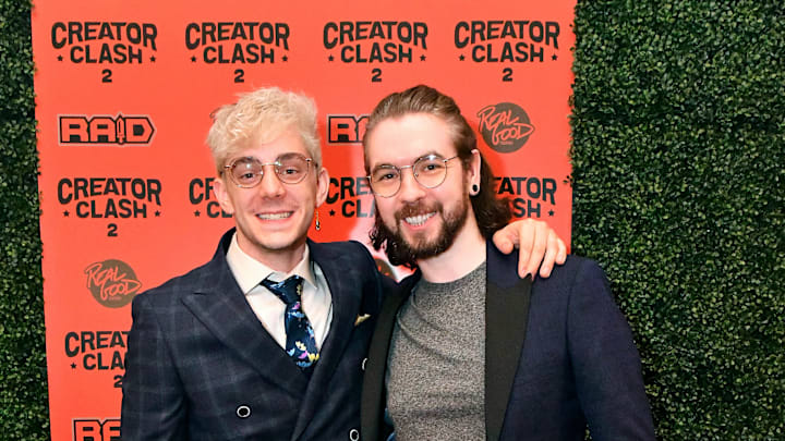 Thankmas guest and co-host Ethan Nestor beside Sean McLoughlin aka jacksepticeye