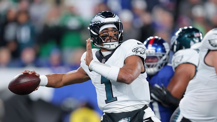 Eagles quarterback Jalen Hurts seemed to miss A.J. Brown for a potential touchdown in the fourth quarter of Thursday night's loss to the Giants.