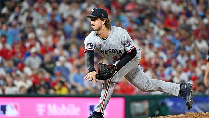 Jul 14, 2026; Philadelphia, Pennsylvania, USA; American League Minnesota Twins pitcher Joe Ryan (41) throws a pitch during the fourth inning against the National League at Citizens Bank Park. Mandatory Credit: Eric Hartline-Imagn Images