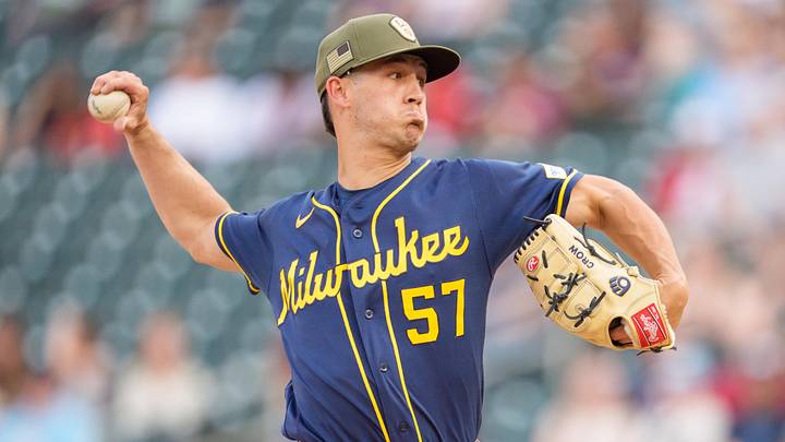 May 15, 2026; Minneapolis, Minnesota, USA; Milwaukee Brewers starting pitcher Coleman Crow (57) pitches to Minnesota Twins second baseman Luke Keaschall (15) in the second inning at Target Field. Mandatory Credit: Matt Blewett-Imagn Images May 15, 2026; Minneapolis, Minnesota, USA; Milwaukee Brewers starting pitcher Coleman Crow (57) pitches to Minnesota Twins second baseman Luke Keaschall (15) in the second inning at Target Field. Mandatory Credit: Matt Blewett-Imagn Images