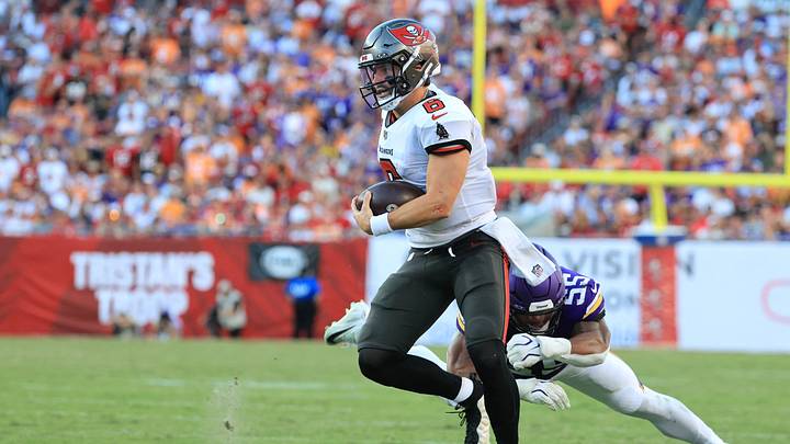Tampa Bay Buccaneers quarterback Baker Mayfield. Tampa Bay Buccaneers quarterback Baker Mayfield.