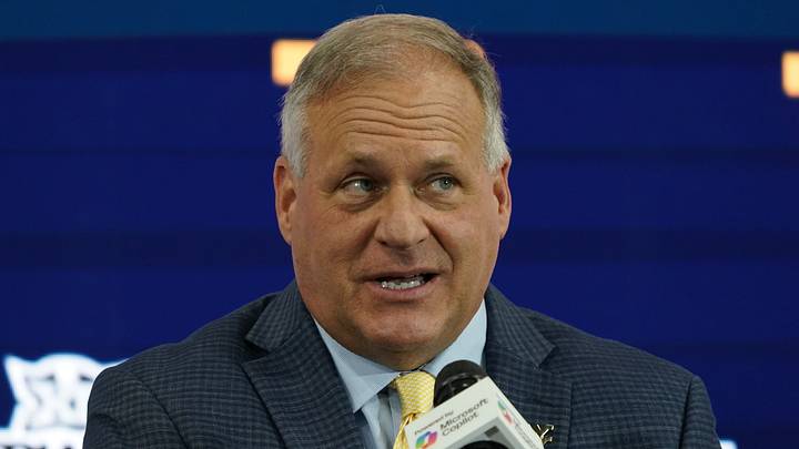 Jul 9, 2025; Frisco, TX, USA; West Virginia head coach Rich Rodriguez speaks with the media during 2025 Big 12 Football Media Days at The Star. Mandatory Credit: Raymond Carlin III-Imagn Images Jul 9, 2025; Frisco, TX, USA; West Virginia head coach Rich Rodriguez speaks with the media during 2025 Big 12 Football Media Days at The Star. Mandatory Credit: Raymond Carlin III-Imagn Images