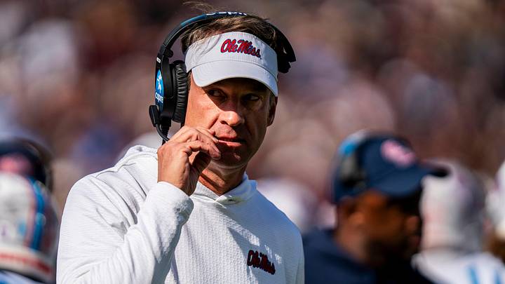Ole Miss head coach Lane Kiffin walks off the field during a college football game between Mississippi State and Ole Miss at Davis Wade Stadium in Starkville, Miss., on Friday, Nov. 28, 2025. The Egg Bowl game marks the 122nd meeting between the two teams. Ole Miss head coach Lane Kiffin walks off the field during a college football game between Mississippi State and Ole Miss at Davis Wade Stadium in Starkville, Miss., on Friday, Nov. 28, 2025. The Egg Bowl game marks the 122nd meeting between the two teams.