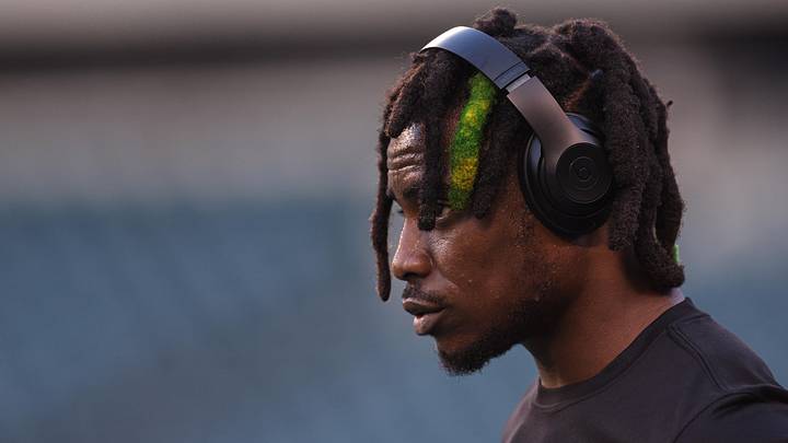 Former Philadelphia Eagles safety C.J. Gardner-Johnson walks the field while warming up before an NFL game between the Minnesota Vikings and the Eagles at Lincoln Financial Field in Philadelphia, Pennsylvania. Former Philadelphia Eagles safety C.J. Gardner-Johnson walks the field while warming up before an NFL game between the Minnesota Vikings and the Eagles at Lincoln Financial Field in Philadelphia, Pennsylvania.