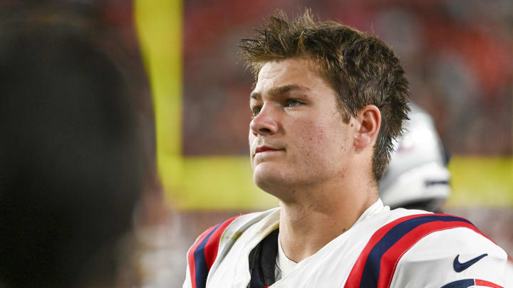 New England Patriots quarterback Drake Maye.