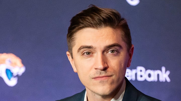 The Jacksonville Jaguars introduce General Manager James Gladstone Monday morning February 24, 2025 at the Miller Electric Center in Jacksonville, Fla. during a press conference. [Doug Engle/Florida Times-Union]2025