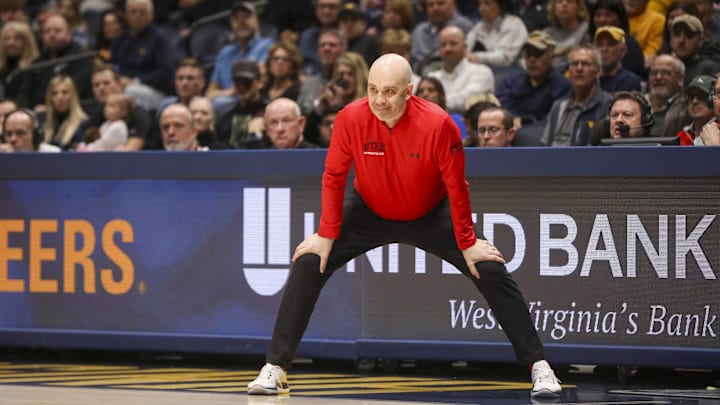 Feb 8, 2025; Morgantown, West Virginia, USA; Utah Utes head coach Craig Smith watches from the sideline during the first half against the West Virginia Mountaineers at WVU Coliseum. Mandatory Credit: Ben Queen-Imagn Images Feb 8, 2025; Morgantown, West Virginia, USA; Utah Utes head coach Craig Smith watches from the sideline during the first half against the West Virginia Mountaineers at WVU Coliseum. Mandatory Credit: Ben Queen-Imagn Images